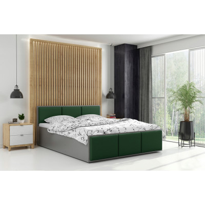 Čalúnená posteľ PANAMA XT 140x200cm výklopná grafit - smaragdová